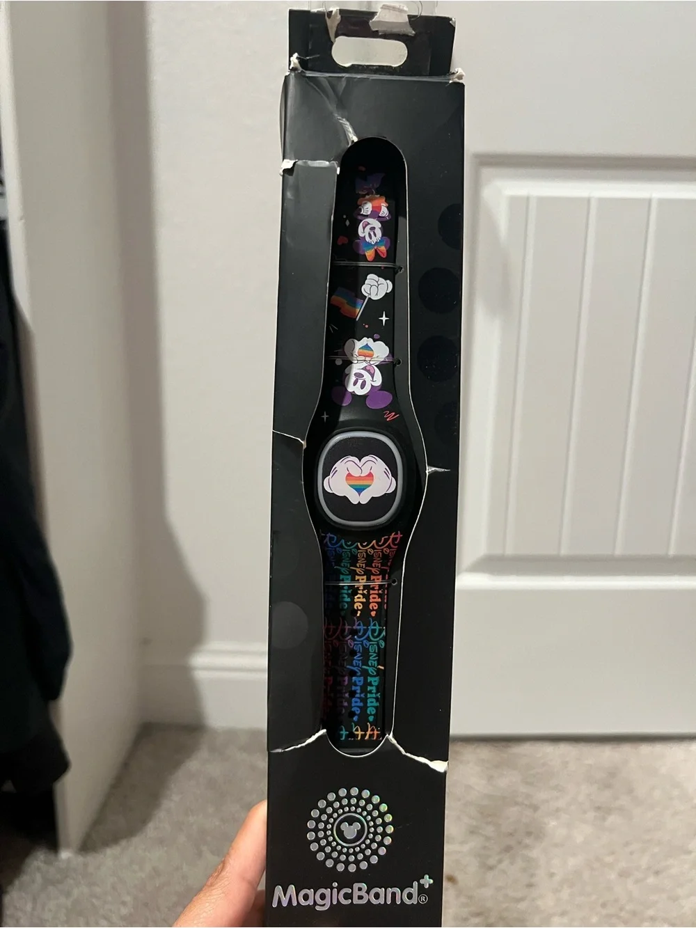 Disney MagicBand Watch Black with Rainbow Pride Accents